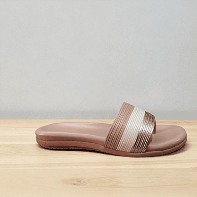Stylish Pink & Golden Ladies Slipper