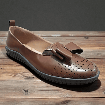 Brown Bow Casual Loafers